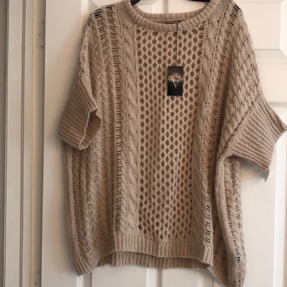 Vertigo Paris Sweaters - VERTIGO PARIS BEIGE WIDE-KNIT SWEATER